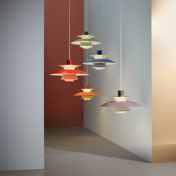 Lampa Wisząca Louis Poulsen, PH 5, ściemnialny, zielony, salon, metal, design