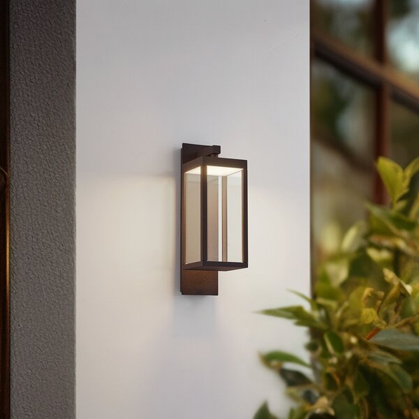 Zewnętrzna Lampa Lucande, Ferdinand, brąz rdzawy, balkon, aluminium, nowoczesny