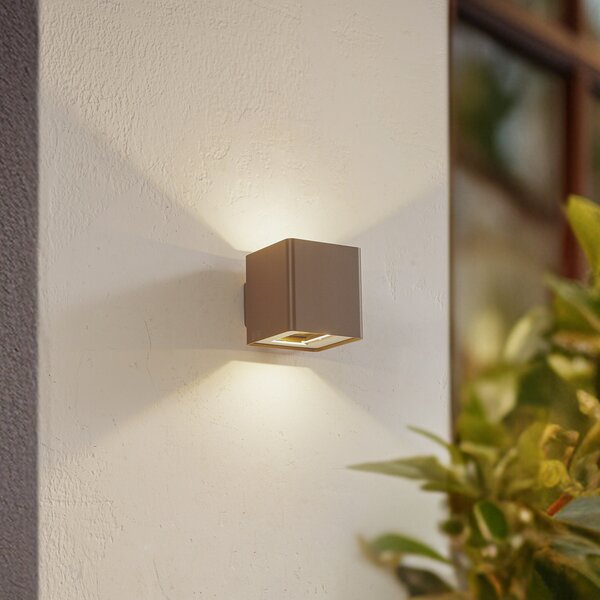Zewnętrzna Lampa Lucande, Aaron, brąz rdzawy, taras, aluminium, nowoczesny