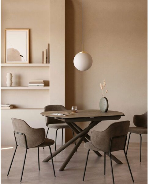 Rozkładany stół z dodatkowym blatem z ceramicznym blatem 100x130 cm Yodalia – Kave Home