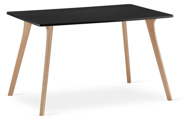 Stół prostokątny MONTI czarny bukowe nogi 120x80