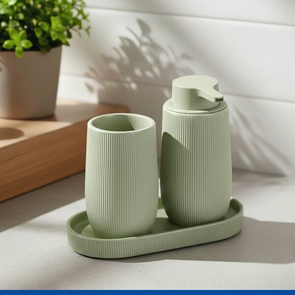 Zielony organizer łazienkowy ceramiczny Fablo – Wenko