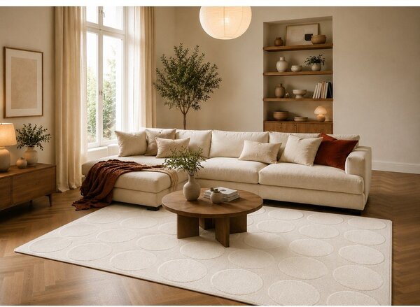 Kremowy dywan 120x170 cm Bubble – ESTE