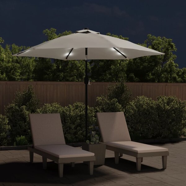Parasol z LED, na wysięgniku 3 m, piaskowy