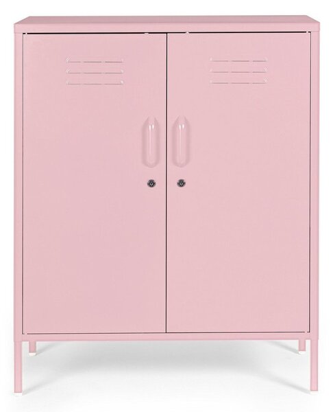 Jasnoróżowa metalowa szafka z zamkiem 80x101,5x40 cm Cambridge – Yes Everyday