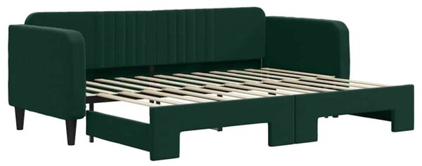 Sofa rozsuwana, ciemnozielona, 80x200 cm, aksamit