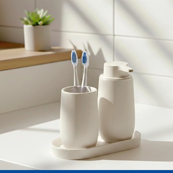Kremowy organizer łazienkowy ceramiczny Fablo – Wenko