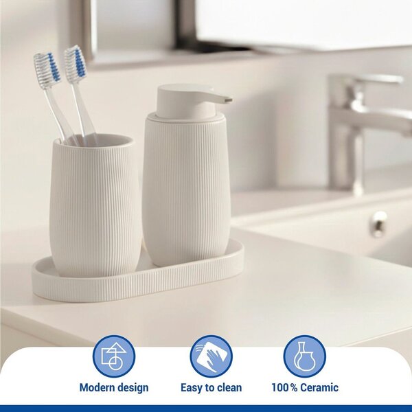 Kremowy organizer łazienkowy ceramiczny Fablo – Wenko