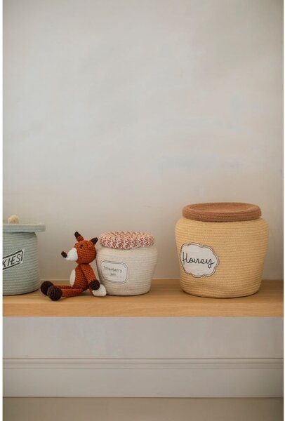 Kremowy tekstylny dziecięcy kosz na zabawki ø 20x23 cm Jam Jar – Lorena Canals