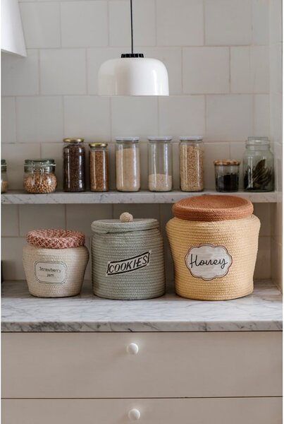Kremowy tekstylny dziecięcy kosz na zabawki ø 20x23 cm Jam Jar – Lorena Canals