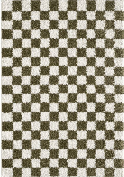 Ciemnozielony/kremowy dywan 120x170 cm Grida – ESTE