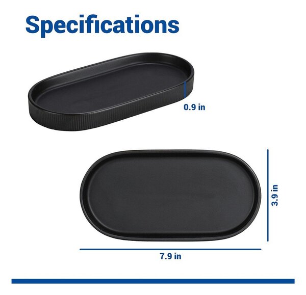 Czarny organizer łazienkowy ceramiczny Fablo – Wenko