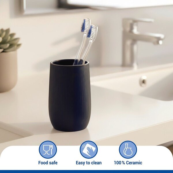 Zielony kubek na szczoteczki do zębów ceramiczny Fablo – Wenko