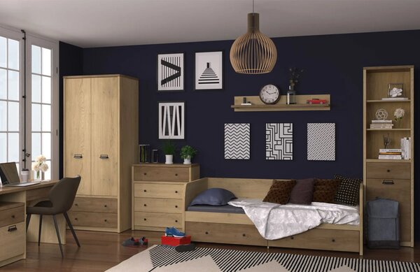 Półka ścienna loft 100 cm dąb cremona + dąb lefkas D4-H26