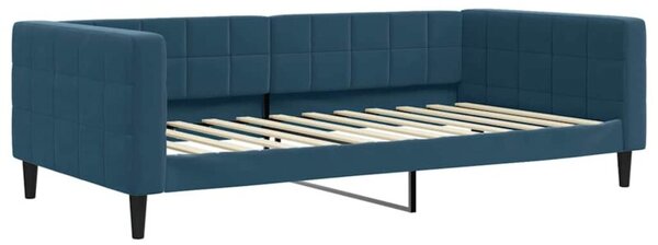 Sofa z funkcją spania, niebieska, 100x200 cm, obita aksamitem