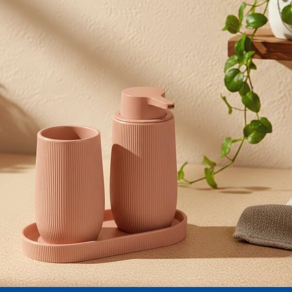 Brązowy organizer łazienkowy ceramiczny Fablo – Wenko