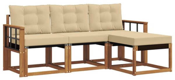 Zestaw mebli ogrodowych z litego drewna akacjowego z poduszkami - nowoczesny design i komfort