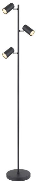 Lampa podłogowa Globo ROBBY 57910SB czarny mat metal 154 cm, 3xGU10, przewód 1,8 m z włącznikiem