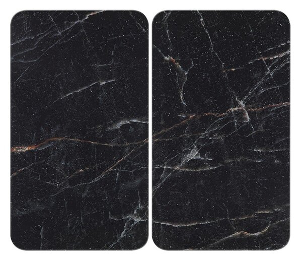 Płyty ochronne na kuchenkę zestaw 2 szt. ze szkła hartowanego 52x30 cm Black Marble – Wenko