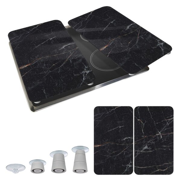 Płyty ochronne na kuchenkę zestaw 2 szt. ze szkła hartowanego 52x30 cm Black Marble – Wenko