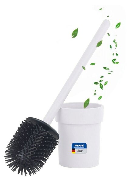 Biała plastikowa szczotka do WC z mocowaniem Turbo-loc bez wiercenia Lizan – Wenko