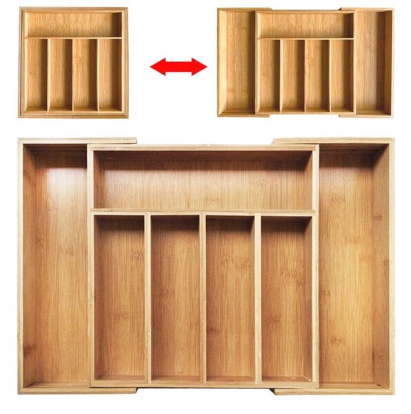 Wkład organizer do szuflady na sztućce rozsuwany 55/37x37x5cm 7 przegród KRISBERG