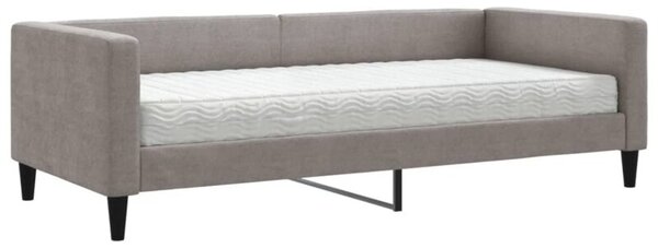 Sofa z materacem do spania, kolor taupe, 90x200 cm, tkanina