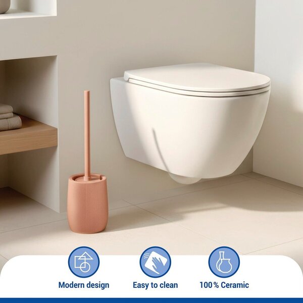 Brązowa szczotka do WC ceramiczna Fablo – Wenko