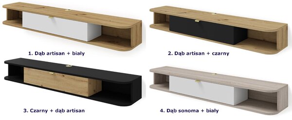 Szafka wisząca rtv dąb artisan czarny + S9-P26