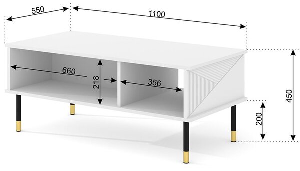 Biała dwupoziomowa ława kawowa H4-L50