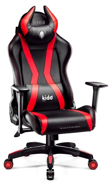 Fotel gamingowy dla dzieci Diablo Kido X-Horn 2.0: czarno-czerwony, dziecięcy
