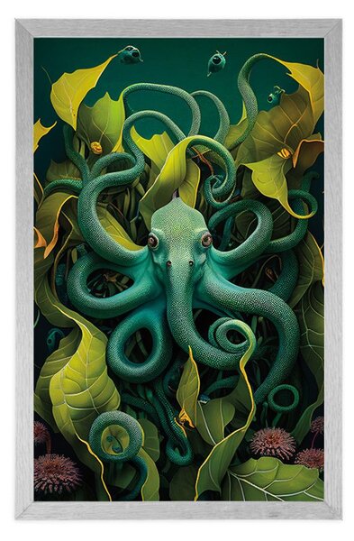 Plakat surrealistyczna ośmiornica