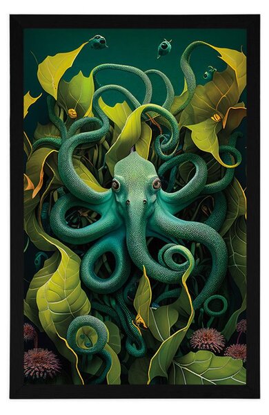 Plakat surrealistyczna ośmiornica