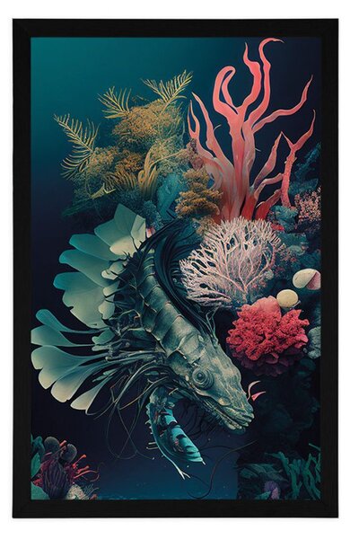 Plakat surrealistyczne krewetki