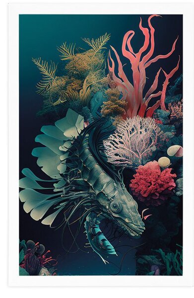 Plakat surrealistyczne krewetki