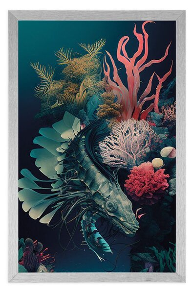 Plakat surrealistyczne krewetki