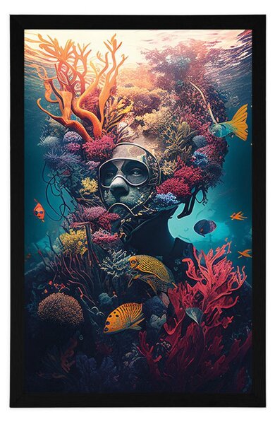 Plakat surrealistyczny nurek