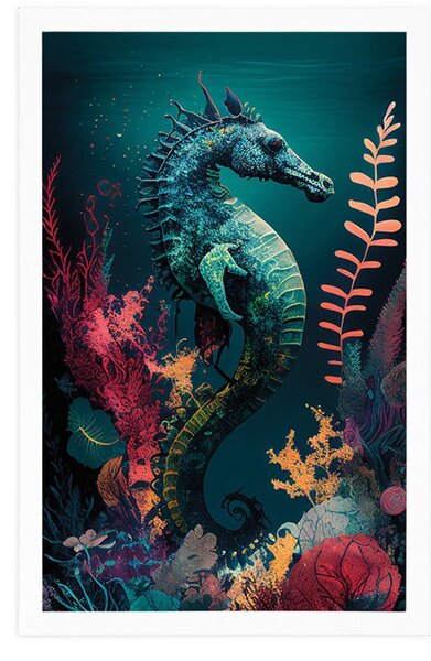 Plakat surrealistyczny konik morski