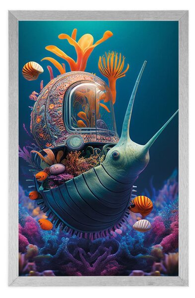 Plakat surrealistyczny ślimak