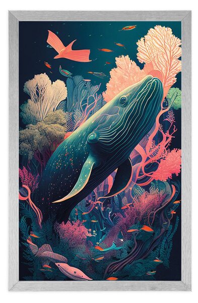 Plakat surrealistyczny wieloryb