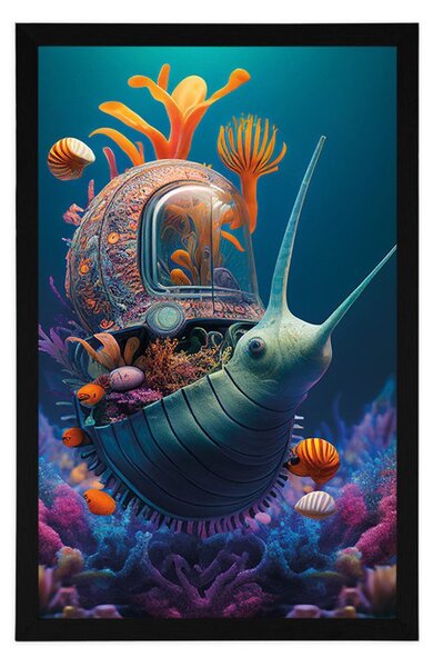 Plakat surrealistyczny ślimak