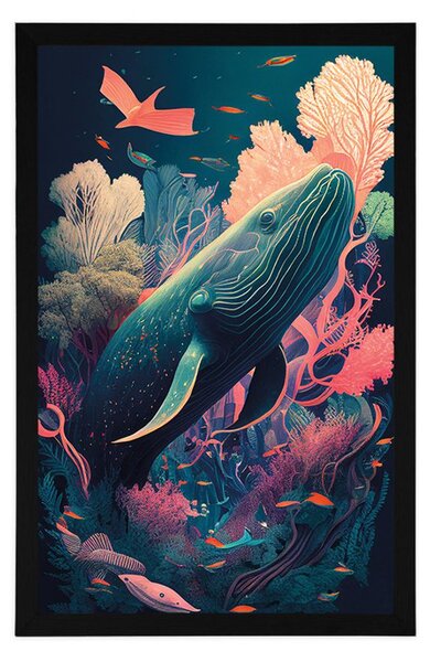 Plakat surrealistyczny wieloryb