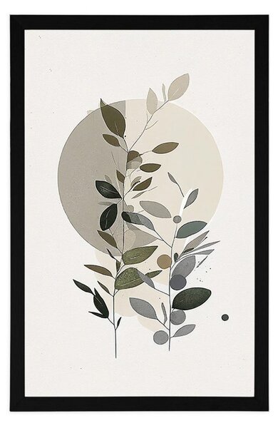 Plakat z minimalistyczną rośliną w stylu boho