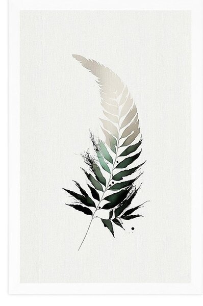 Plakat minimalistyczne liście paproci