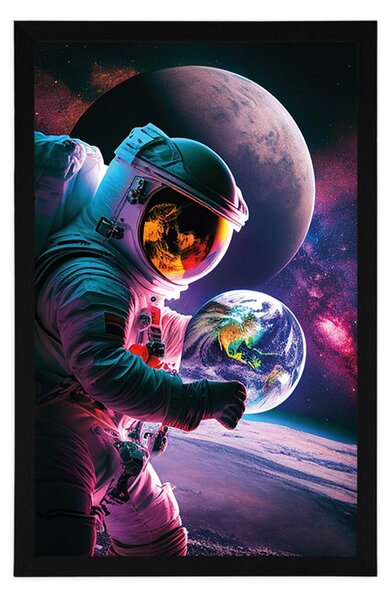 Plakat astronauta w kosmosie