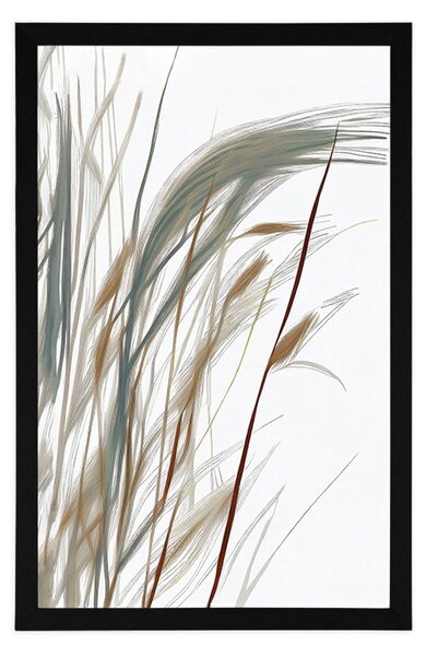 Plakat minimalistyczne źdźbła trawy
