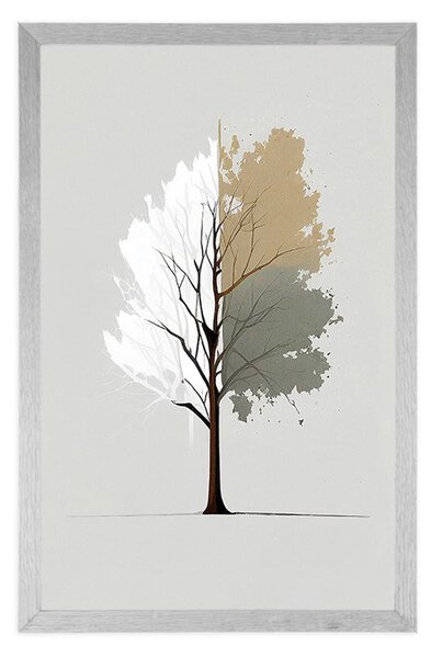 Plakat minimalistyczne wielokolorowe drzewo