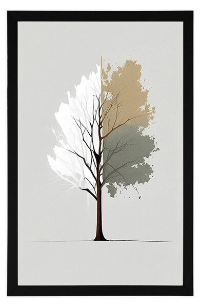 Plakat minimalistyczne wielokolorowe drzewo