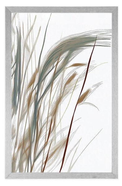 Plakat minimalistyczne źdźbła trawy