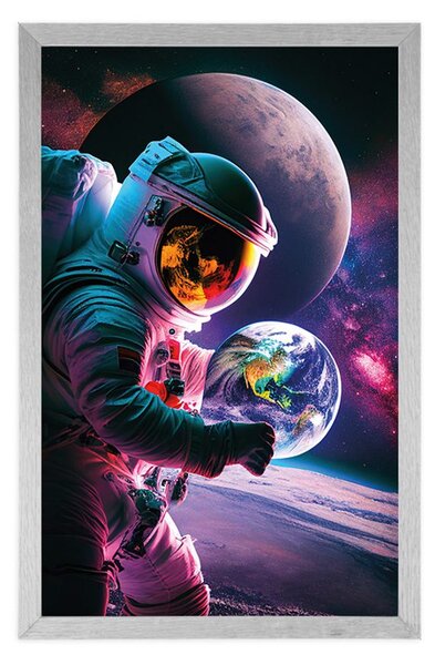 Plakat astronauta w kosmosie